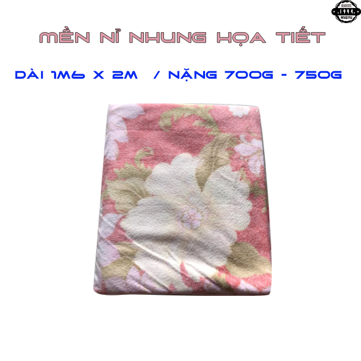 Mền chỉ len họa tiết hoa 1m6 x 2m / 600g - 650g