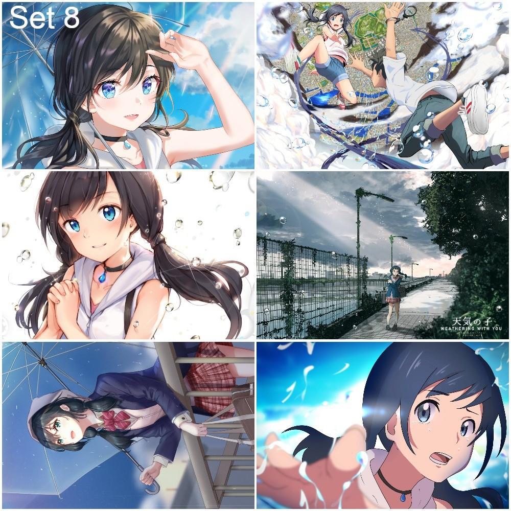 Bộ 6 Poster anime Tenki no Ko - Đứa con của thời tiết - A3,A4,A5