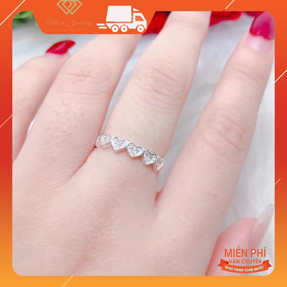 NHẪN NỮ BẠC TA - NHẪN TIM GẮN ĐÁ ĐẸP