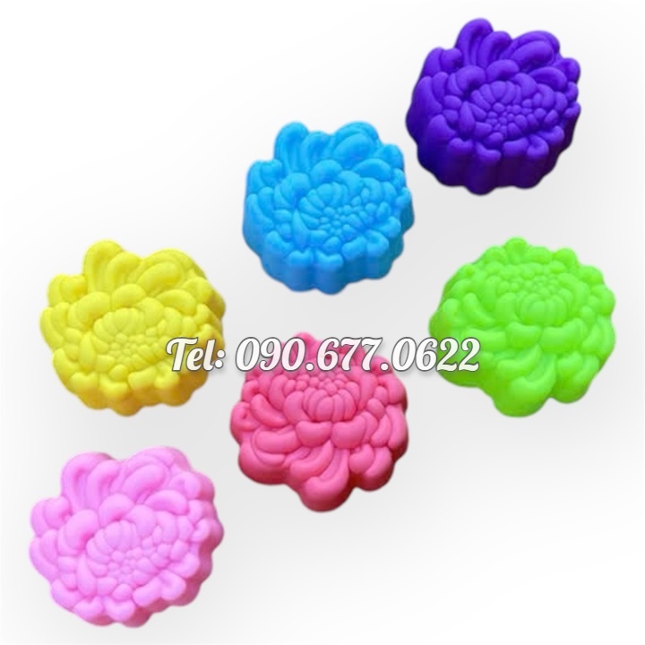Bộ 10 khuôn silicon 3 lớp làm bánh, rau câu, bánh bông lan, bánh da lợn, bánh Cookie hoa cúc đại đóa – Mã số 1170