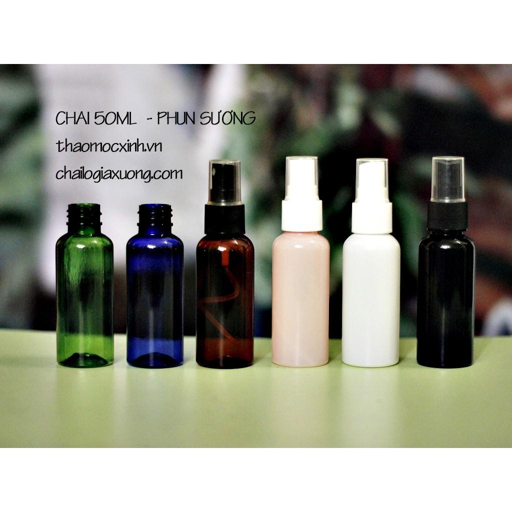 CHAI NHỰA 50ML NẮP BẬT XỊT PHUN SƯƠNG,VÒI KHÓA,NHẤN GIỌT