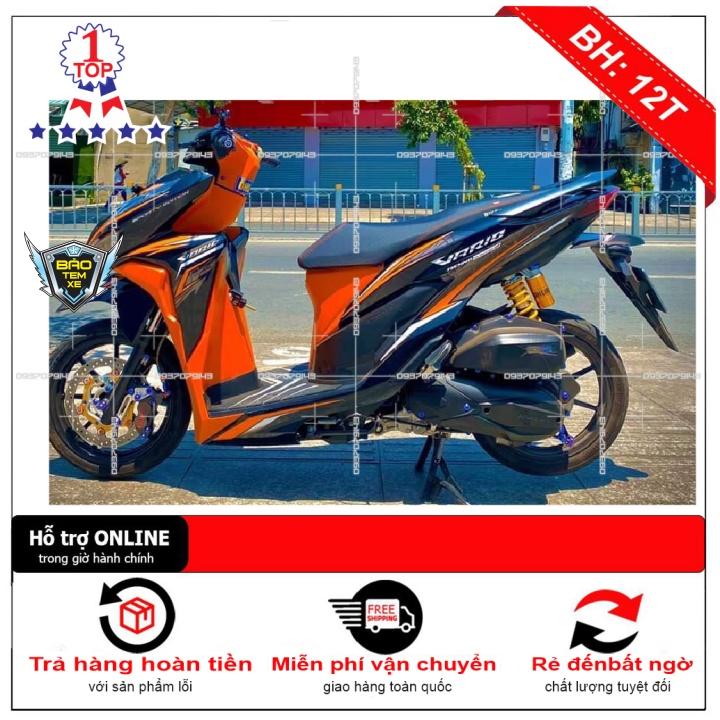 Tem rời dán xe Click vario 150 cam đen - Bi Decal