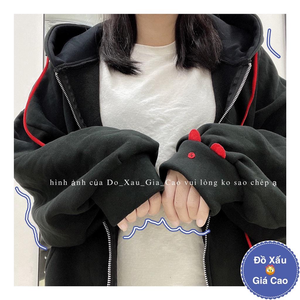 Áo khoác nữ hoodie tay bồng Chất vải nỉ bông.