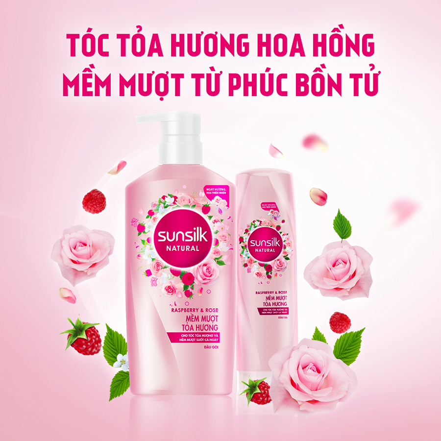 Combo Dầu Gội 650gr Và Dầu Xả 320gr Sunsilk Natural Mềm Mượt Toả Hương