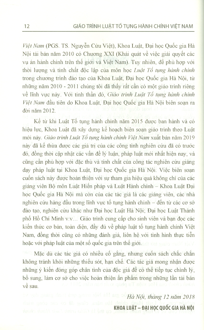 Giáo Trình Luật Tố Tụng Hành Chính Việt Nam - GS. TS. Phạm Hồng Thái, PGS.TS. Bùi Tiến Đạt - Tái bản lần thứ nhất -