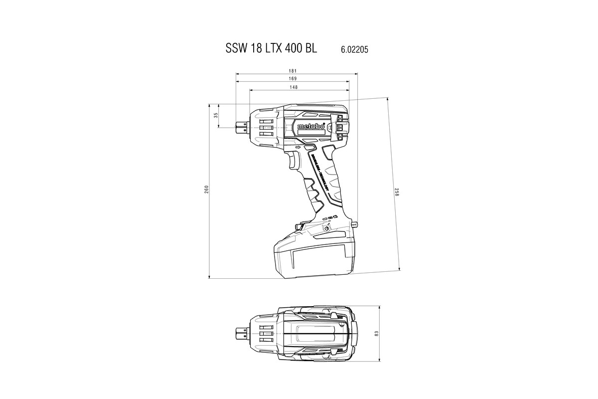 Máy Siết Bu Lông Bắt Vít Dùng Pin Metabo SSW 18 LTX 400 BL