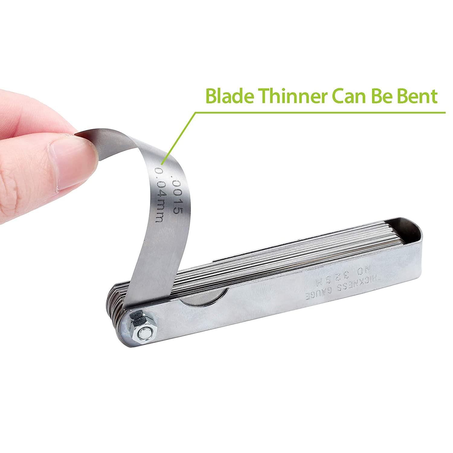 Máy đo độ dày rãnh Máy đo độ dày thép Wedge Sleeve 32 lưỡi Dụng cụ đo lường số liệu để đo khoảng cách 0,0015-0,035 inch/0,04-0,88mm