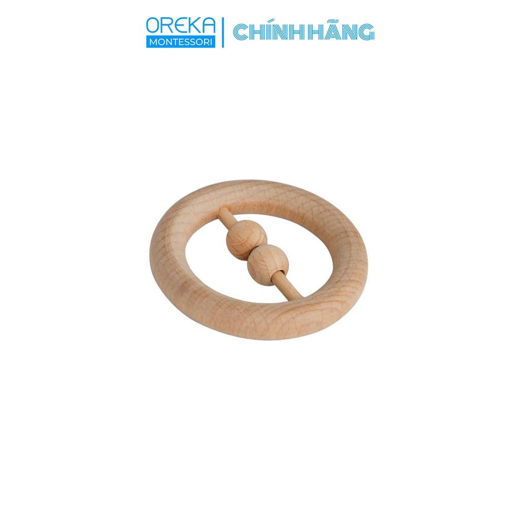 Đồ chơi trẻ em Oreka Montessori Lắc gỗ hình tròn - 0190400