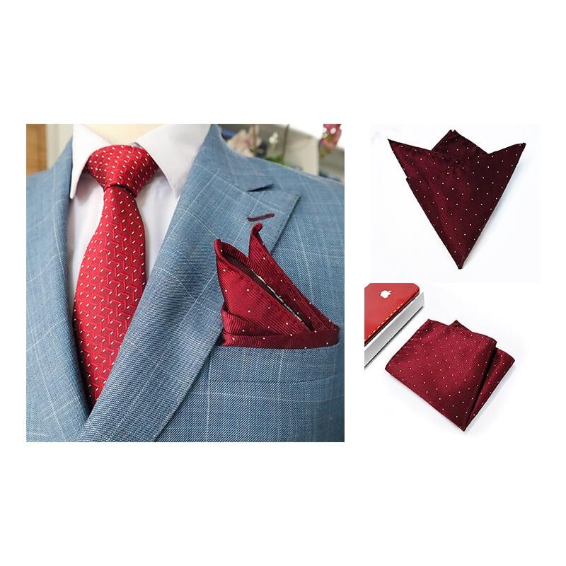 Cavat Bộ Cao Cấp Hàn Quốc 4 món Phụ Kiện - Full box kèm túi xách, màu đen kẻ 7cm