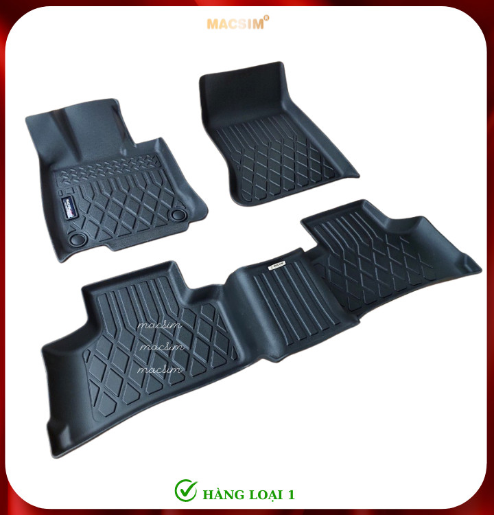 Thảm lót sàn xe ô tô Mercedes-Benz GLC 200/250/300 2023+ Nhãn hiệu Macsim chất liệu nhựa TPE cao cấp màu đen