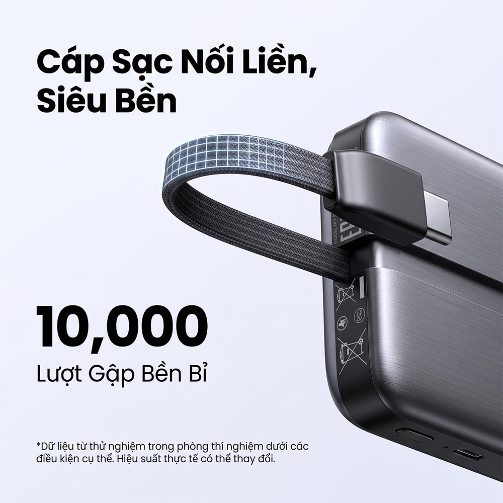 Sạc dự phòng Ugreen Uno Power Bank 1USB 1Type-C 30W 10000mAh PB511 - Hàng chính hãng
