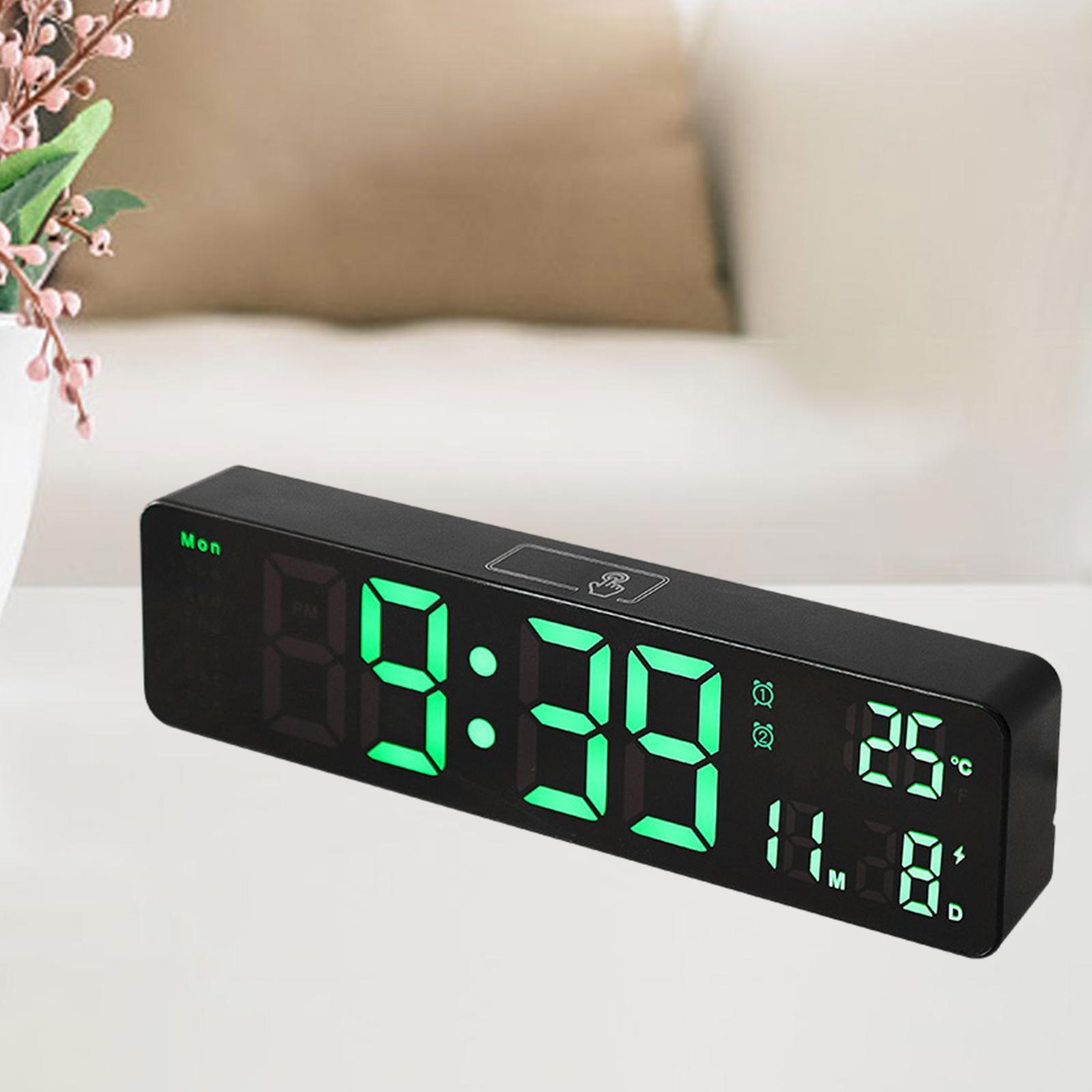 LED Digital Clock USB/Battery Temperature Large Mirror Display