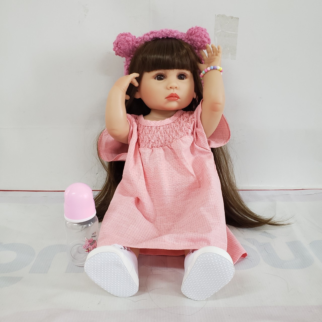 Búp Bê Tái Sinh Thân Nhựa Mềm Mại 55 cm = 22 inch Keuime Reborn Silicon Vinyl Doll PVN4698