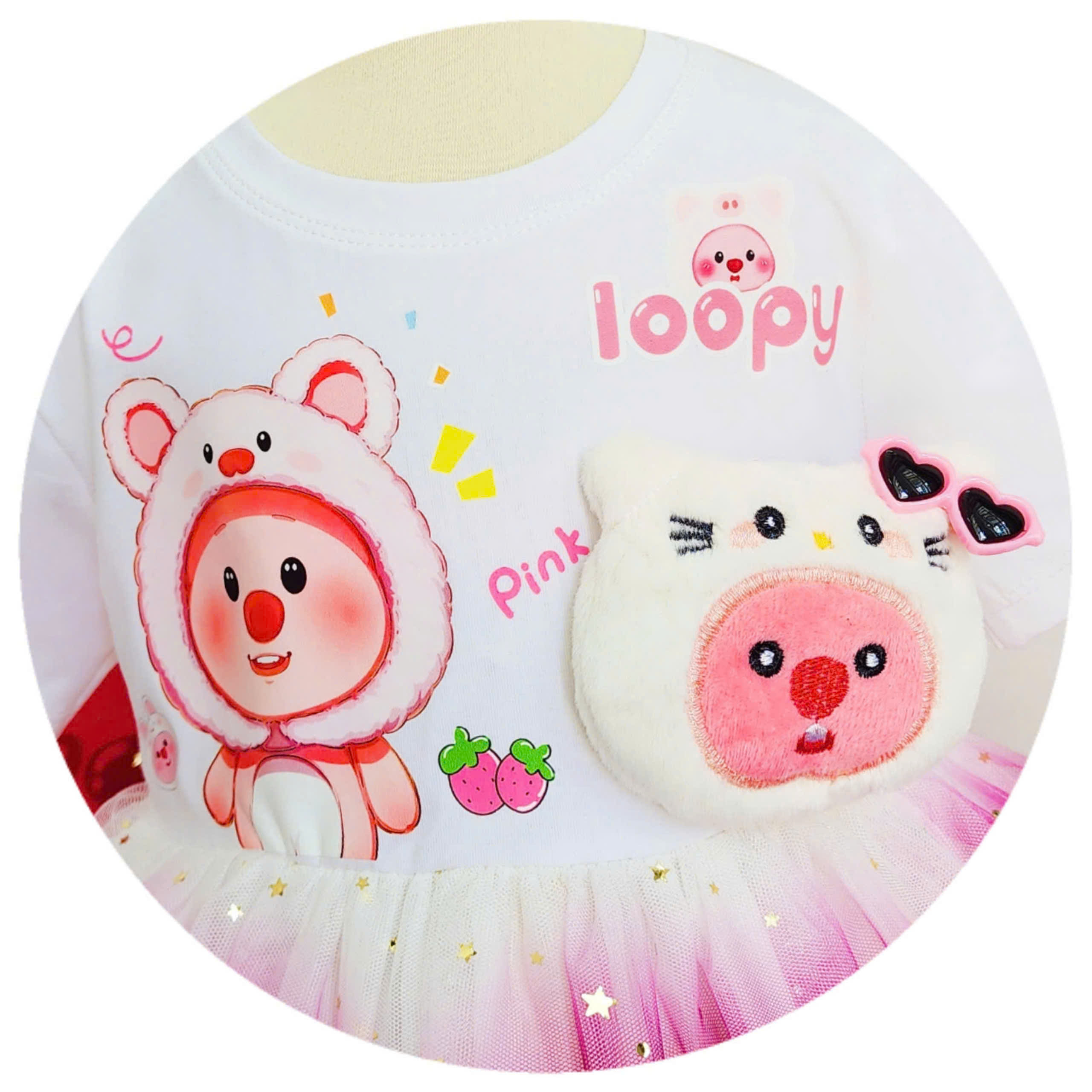 Đầm váy công chúa Loopy cute cho bé gái dự tiệc lễ tết noel giáng sinh size 10-40kg hàng thiết kế cao cấp