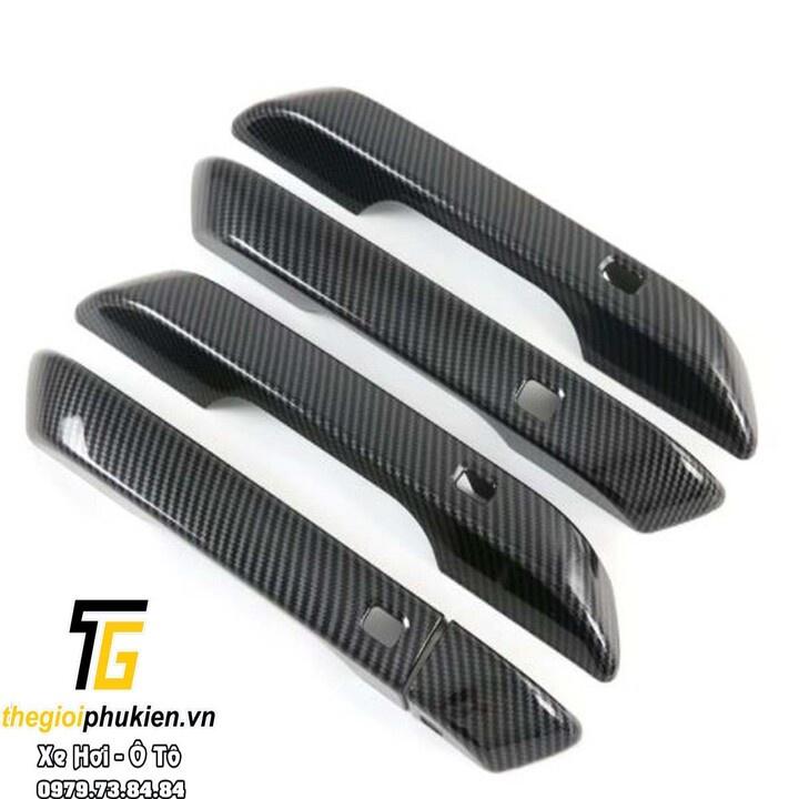 Bộ ốp tay nắm cửa, hõm cửa xe Kia Carnival vân Carbon