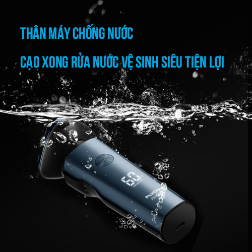 Máy Cạo Râu 3 Lưỡi Kép Flyco FS165VN Kháng Nước IPX7 Đầu Cạo 3D Sạc Nhanh 1 Giờ - Hàng chính hãng