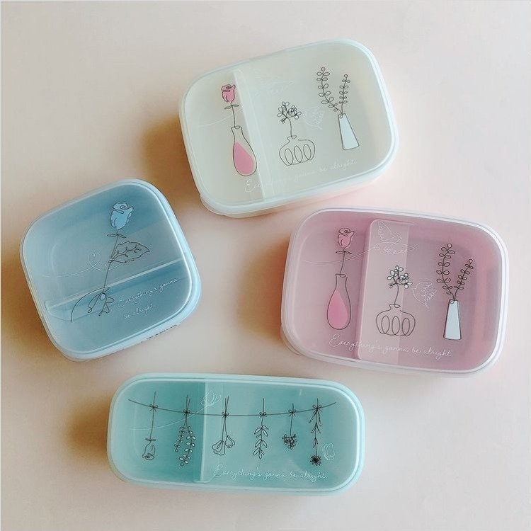 Hộp Cơm 02 ngăn Nakaya Bento Flower 650ml - Made in Japan