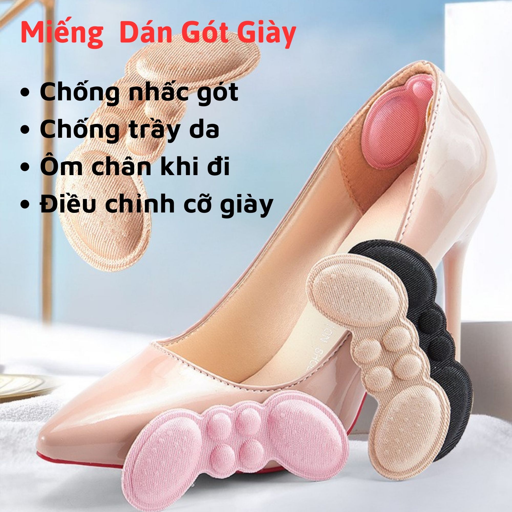 Lót Gót Giày Giúp Ôm Chân, Chống Trầy Chân - Miếng lót gót giày bị rộng