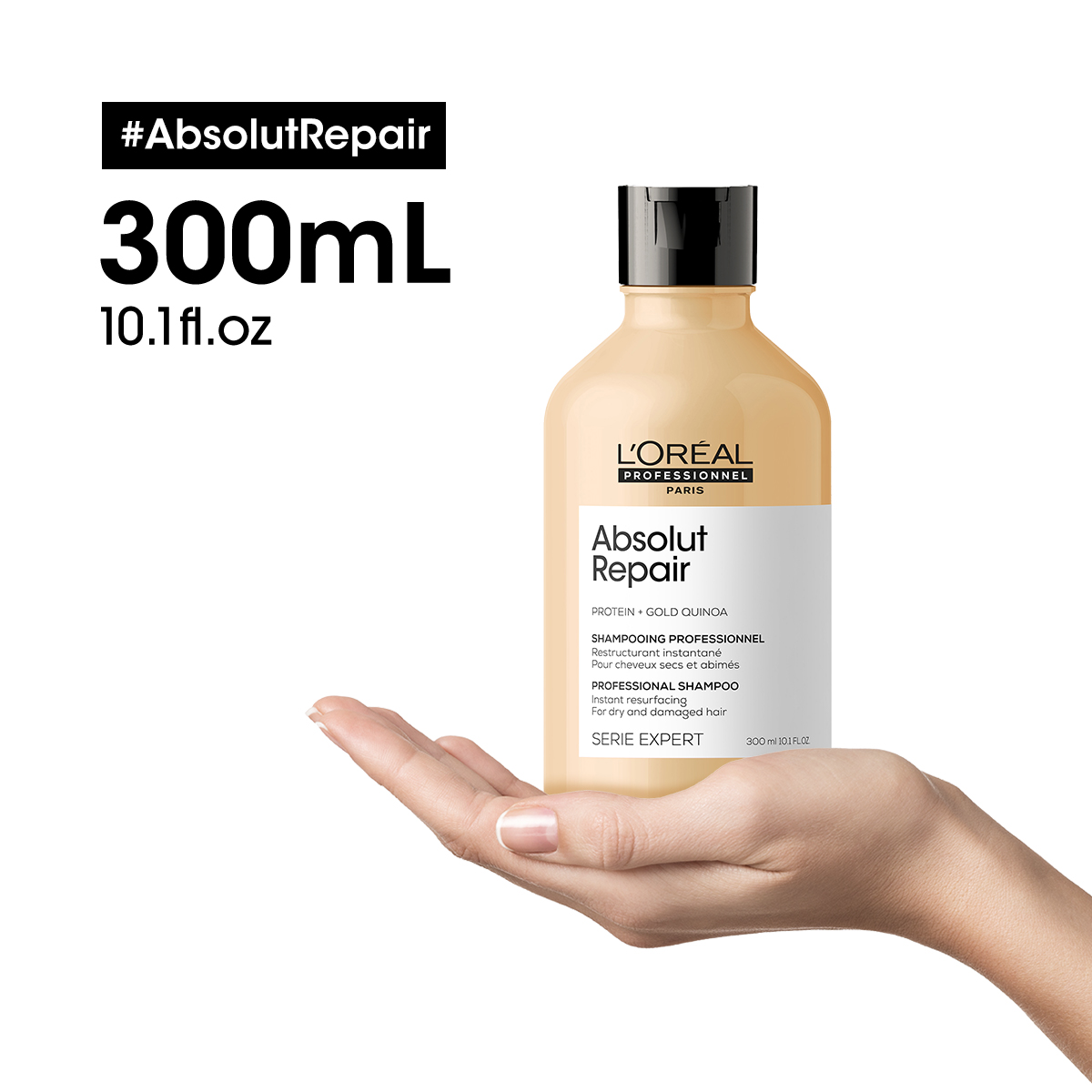 Dầu gội phục hồi tóc L'oreal Serie Expert  Absolut Repair Instant resurfacing shampoo