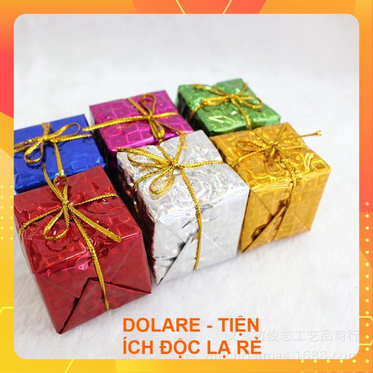 Set 6 hộp quà 4CM trang trí cây thông Noel, Hộp quà trang trí giáng sinh