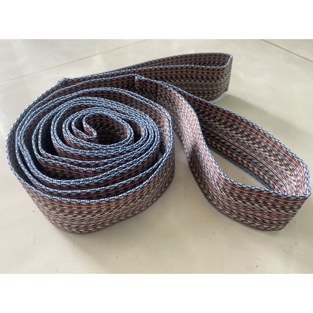 Dây đai cotton tập yoga 3m thổ cẩm , 2 đầu tập đa năng , hỗ trợ các động tác Yoga , dây tập yoga bền đẹp nhiều màu sắc