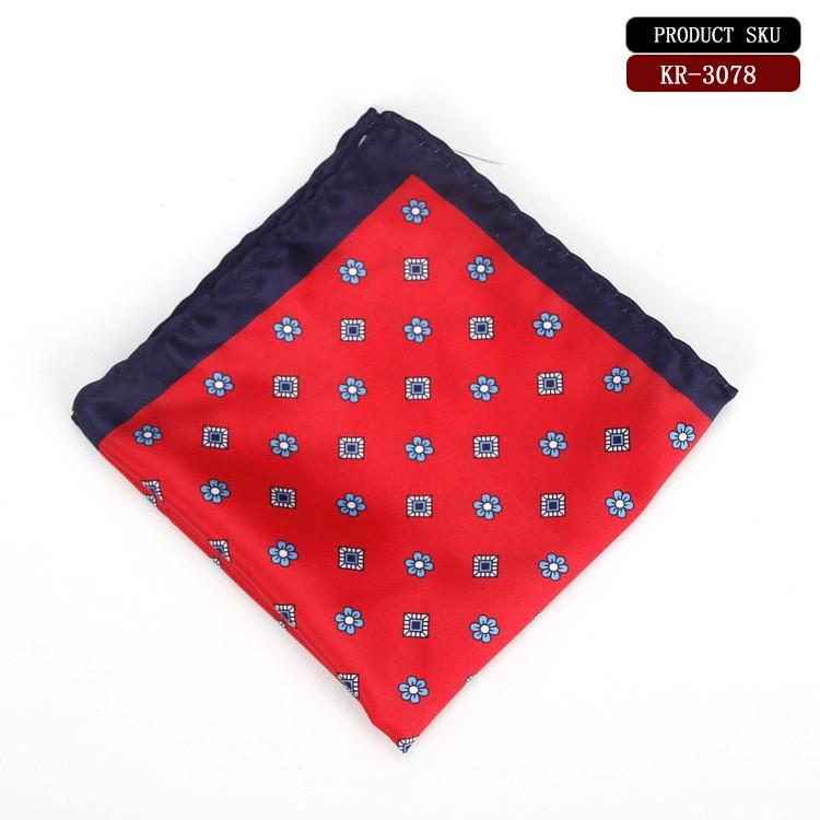 Khăn cài áo vest cho nam - pocket square họa tiết hoa nhí