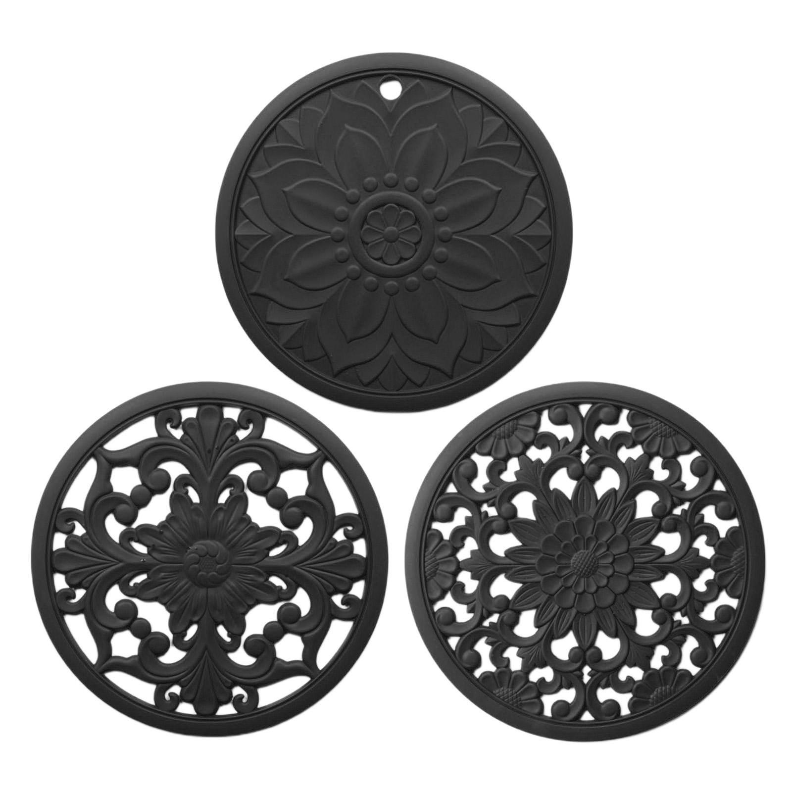 3 Set Heat-insulated Silicone Hot Pads Countertop Bowl Mat Trivet