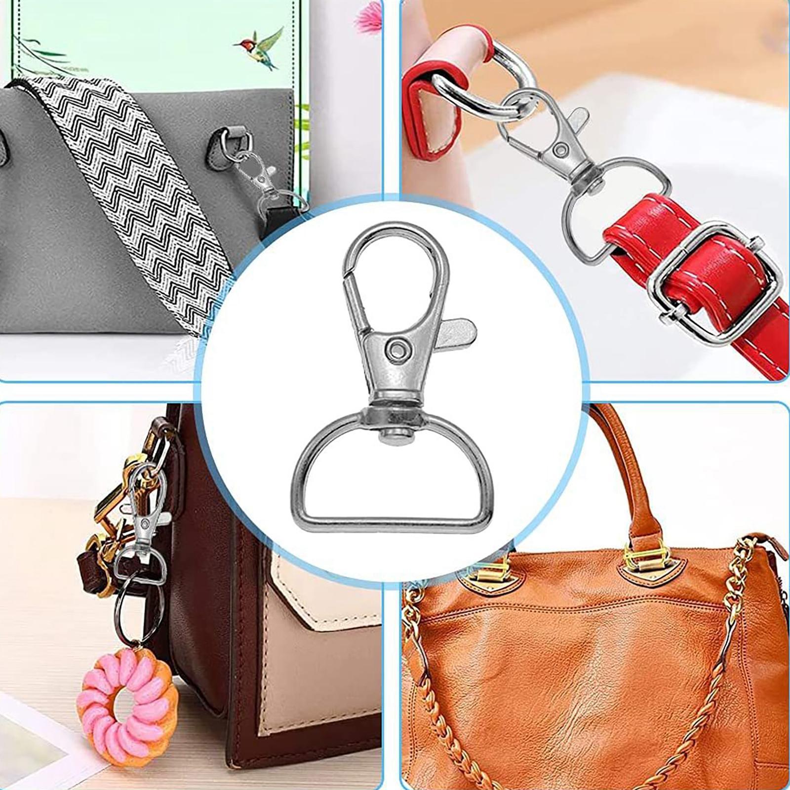 30x Rotary Lobster Clasp Set Belt Key Chain Keychain Clip Hooks with D Rings