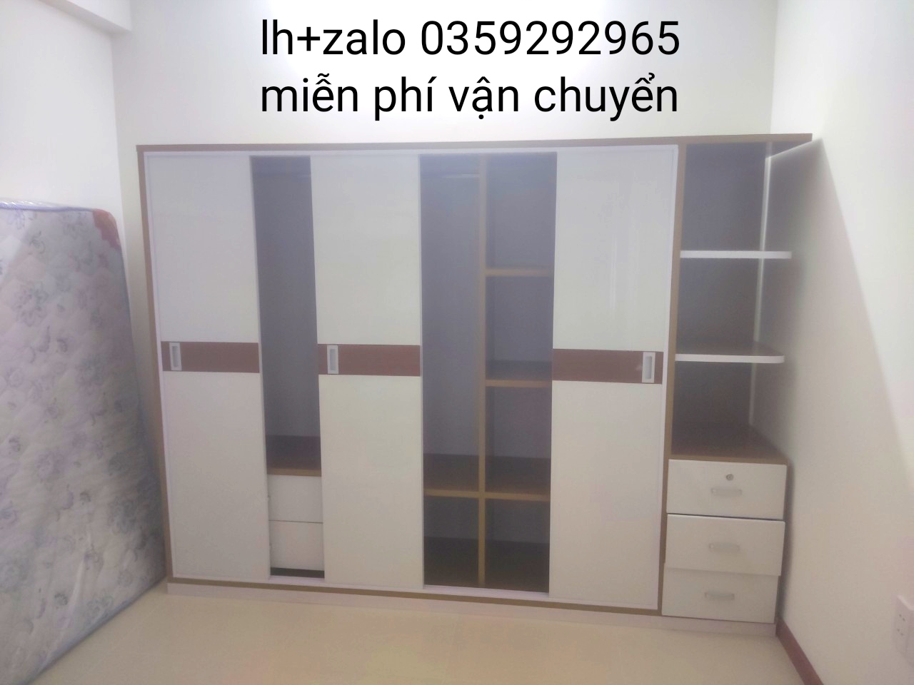 Tủ nhựa đài Loan 5 cánh 1 kệ cửa lùa