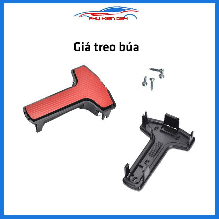 Búa thoát hiểm ô tô hai màu đen/đỏ siêu chắc chắn 2 trong 1 kèm giá treo búa