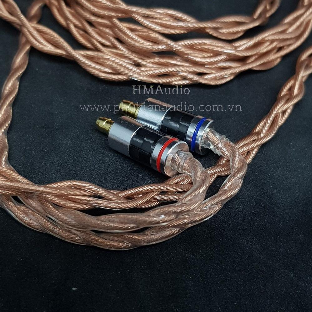 Dây tai nghe đồng OFC 1.2mm tết 4 - Connector Sens IE100/ IE400/ IE500 Pro