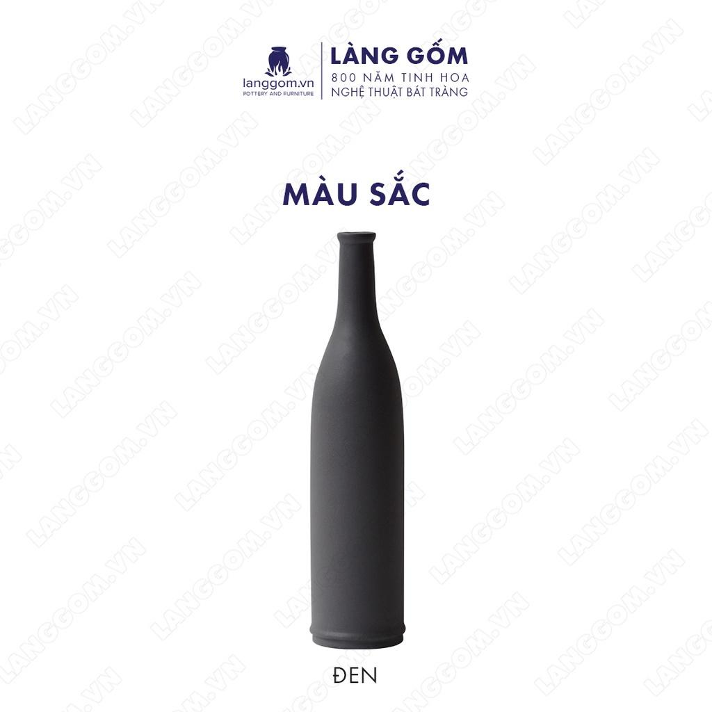Bình hoa, lọ hoa Gốm sứ Bát Tràng cao cấp dáng chai rượu dùng làm quà tặng, trang trí - Làng Gốm Bát Tràng