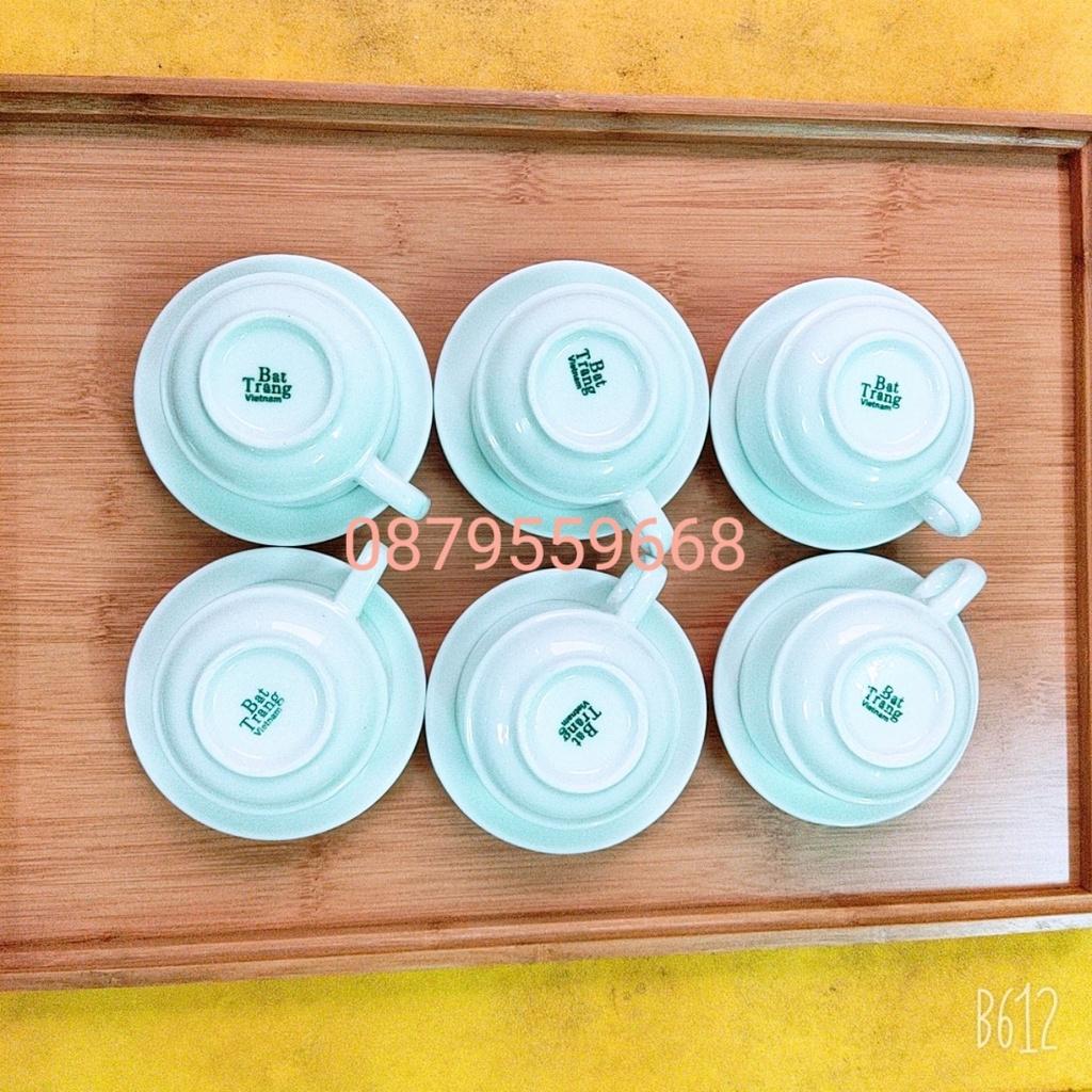 Tách cafe sứ bao gồm Đĩa Lót men trắng dáng quai có xuất xứ Bát Tràng, sang trọng