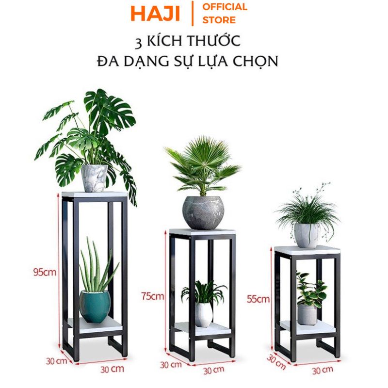 Kệ để cây cảnh trang trí phòng khách HAJI chân sắt chịu lực tốt, Giá để chậu hoa ngoài trời chống gỉ bền đẹp C48