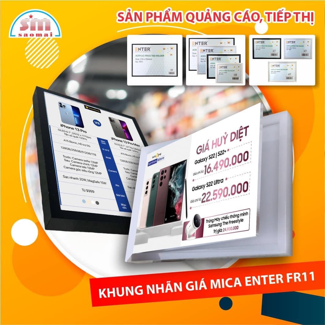 Khung nhãn giá mica Enter FR13 100x75mm A7