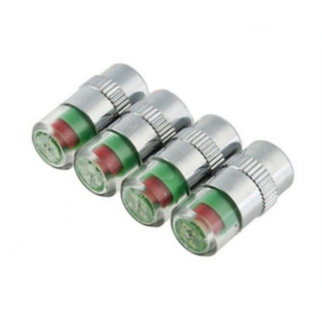 Bộ 4 nút gắn van lốp xe cảnh báo áp suất lốp xe hơi, 4 nắp đậy van bánh xe có báo động áp suất lốp cho xe ô tô, nhỏ gọn