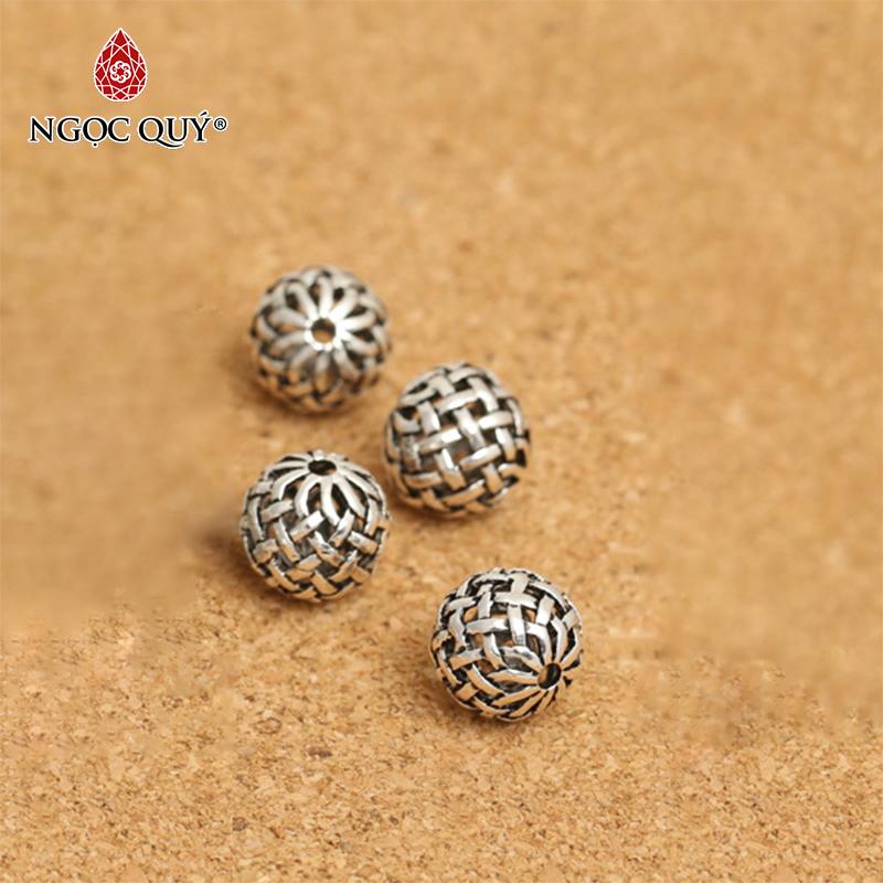 Charm bạc hình quả cầu mây xỏ ngang - Ngọc Quý Gemstones