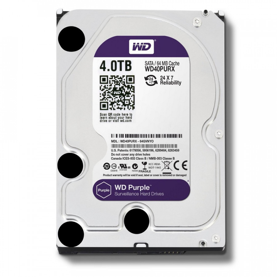 Ổ Cứng HDD Western Digital 4TB 3.5&quot; Sata 3 64MP WD40PURZ - Hàng Chính Hãng