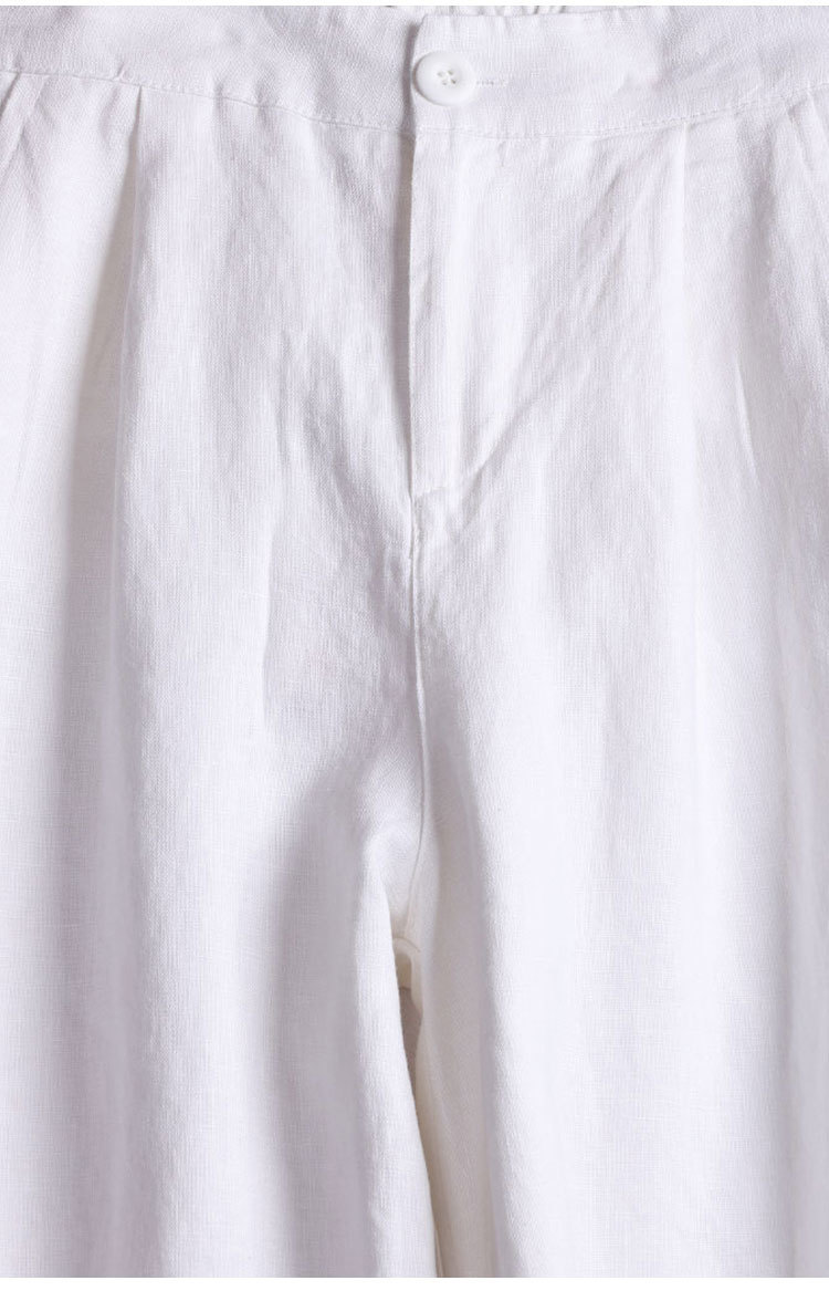 Quần suông ống rộng nữ linen có túi , quần có cúc kết hợp chun tiện lợi ,quần ĐŨI VIỆT QD07