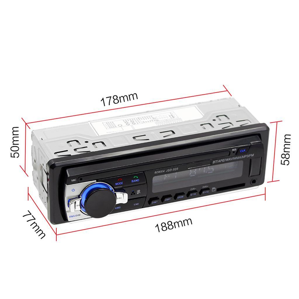 Car Audio Stereo MP3 Player Bluetooth In- Stereo FM AUX Receiver JSD 520