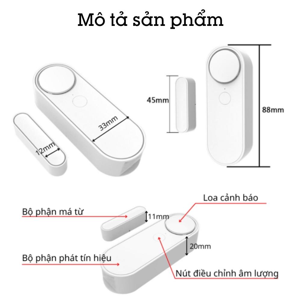 Cảm biến mở cửa wifi có còi chống trộm báo qua điện thoại HM-DS04