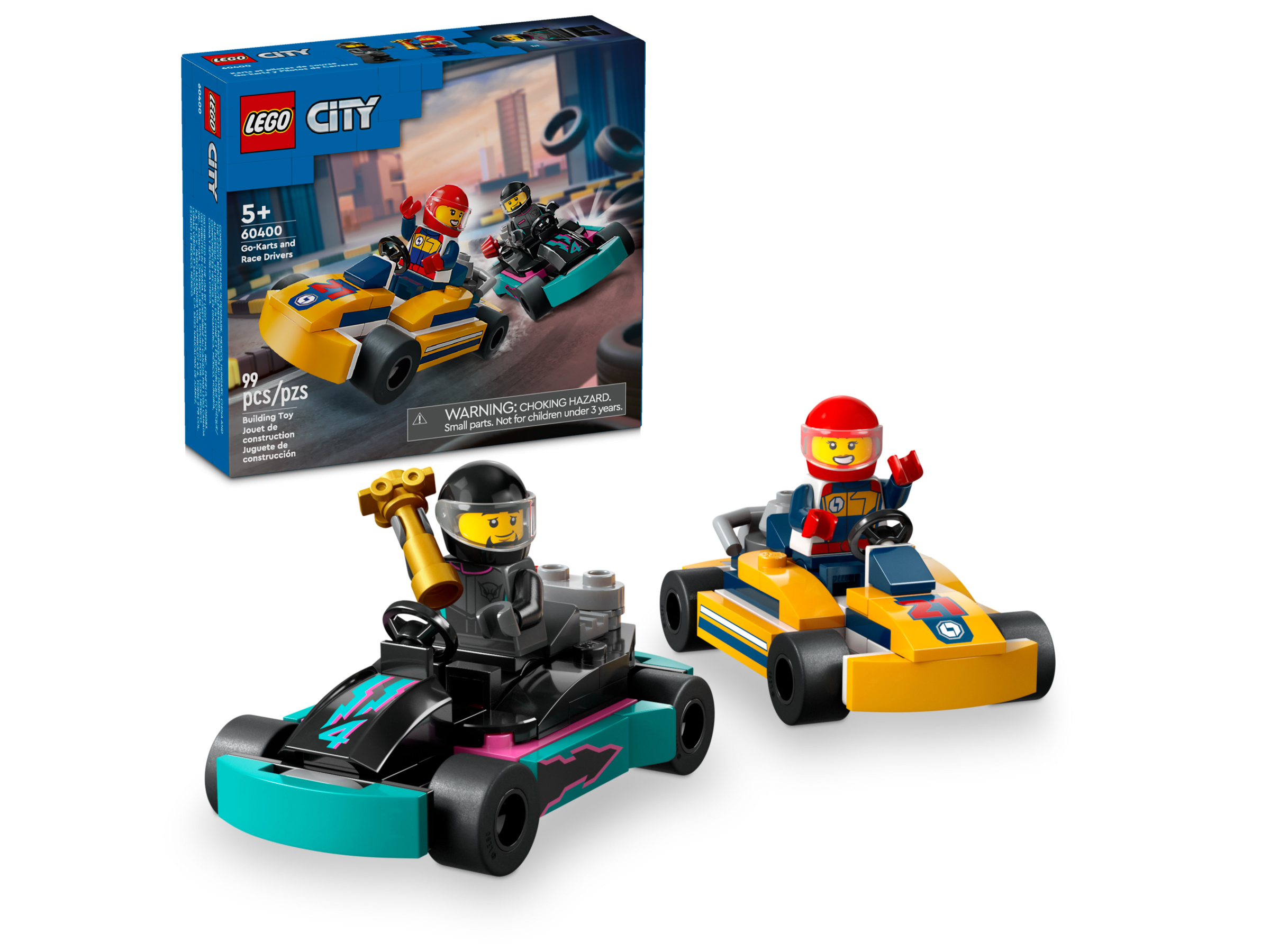 Đồ Chơi Lắp Ráp Bộ Đôi Xe Đua Go-Karts - Go-Karts And Race Drivers - Lego City 60400 (99 Mảnh Ghép)