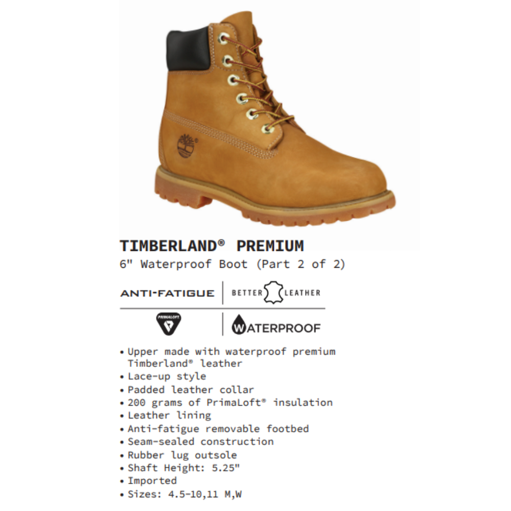 [Original] Timberland Giày Boot Cổ Cao Nữ - Women’s Timberland Premium 6-Inch Waterproof Boot TB01036163