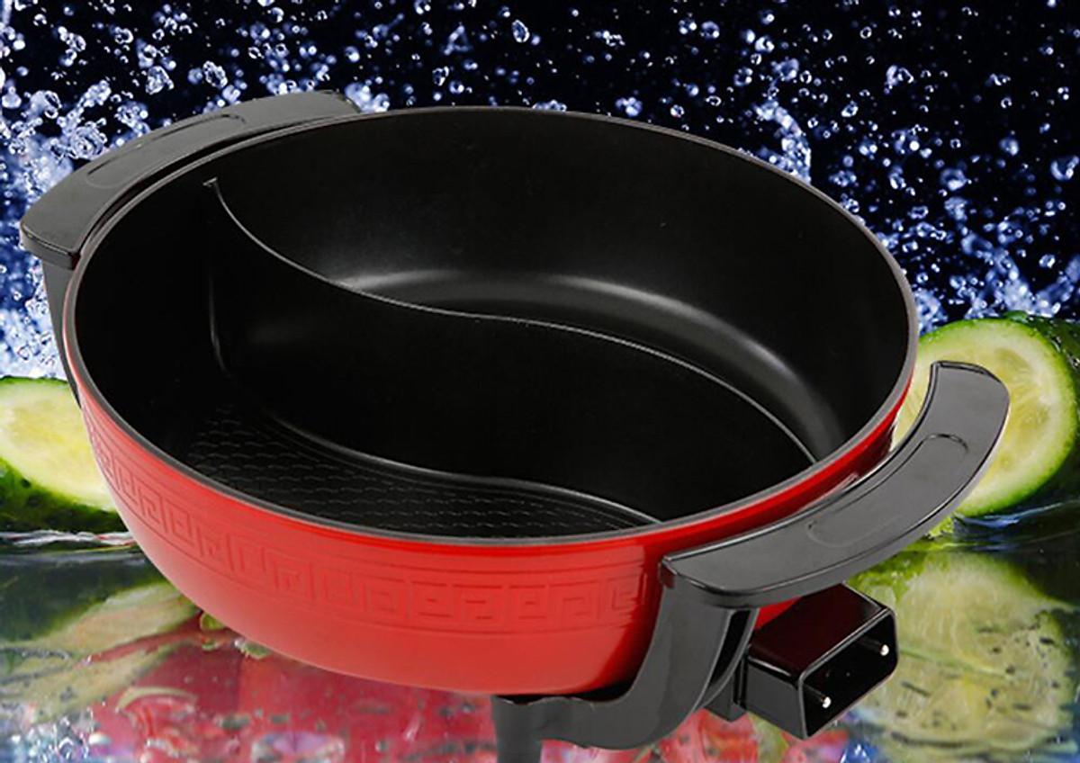 Nồi Lẩu Điện Đa Năng 2 Ngăn Chống Dính 5L 1000W - Hàng Chính Hãng