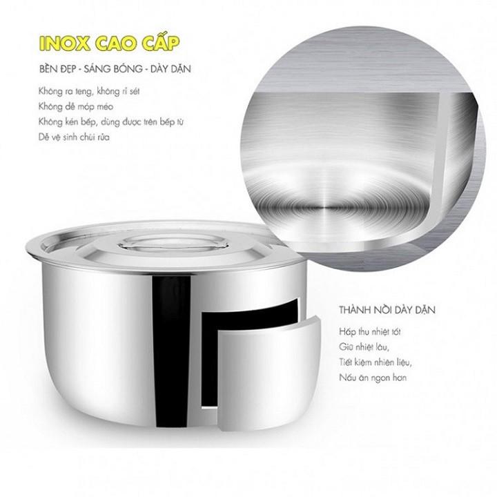 Bộ 5 Nồi Inox Cao Cấp 304 Không Gỉ Dùng Được Cho Tất Cả Mọi Loại Bếp