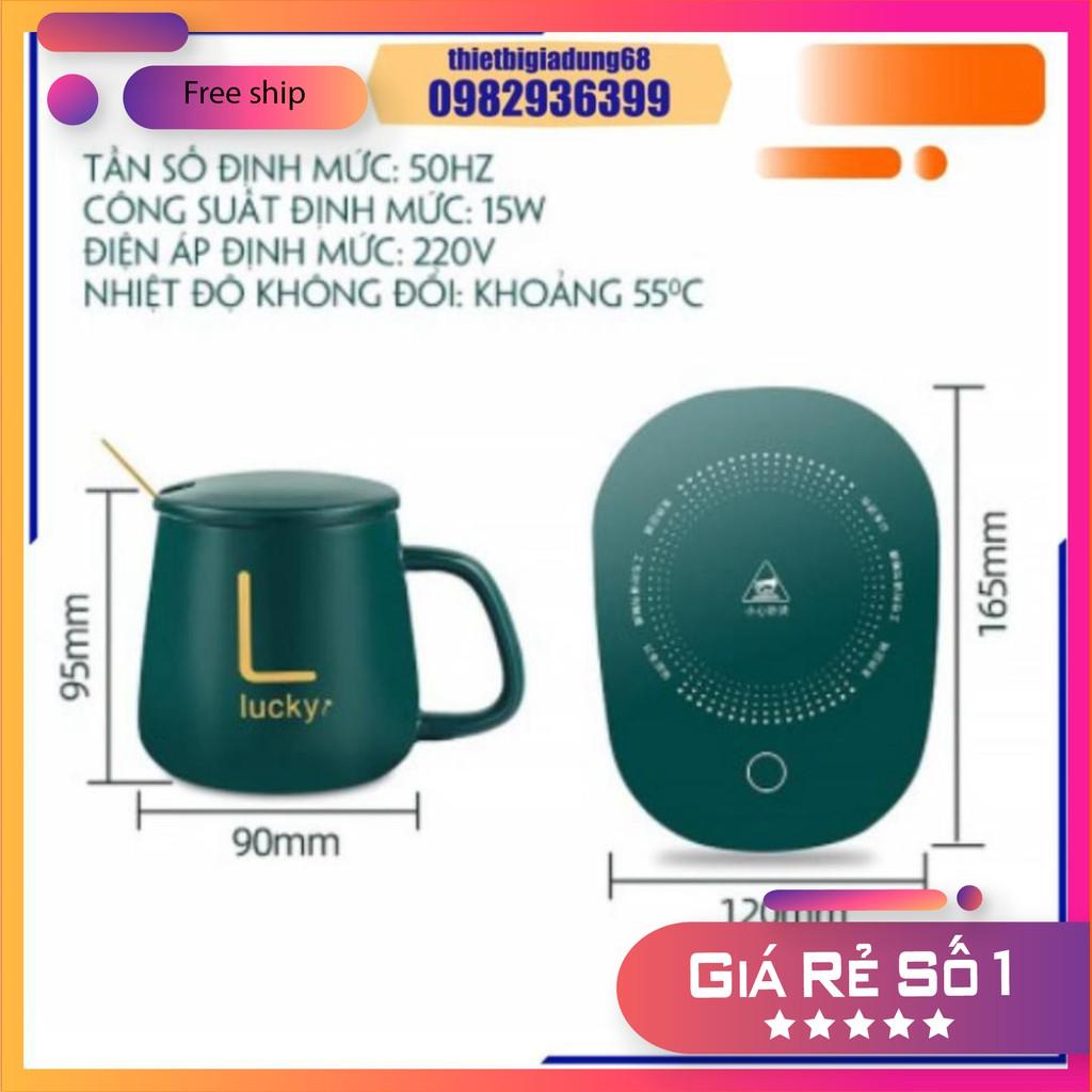 Cốc Hâm Nóng Đồ Uống Kèm Đế Giữ Nhiệt – Cốc Làm Nóng Đồ Uống Đa Năng - Cốc Hâm Nóng Lucky