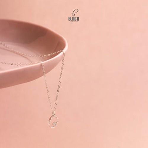 Vòng cổ bạc Bling it tròn đính hột BIVC187