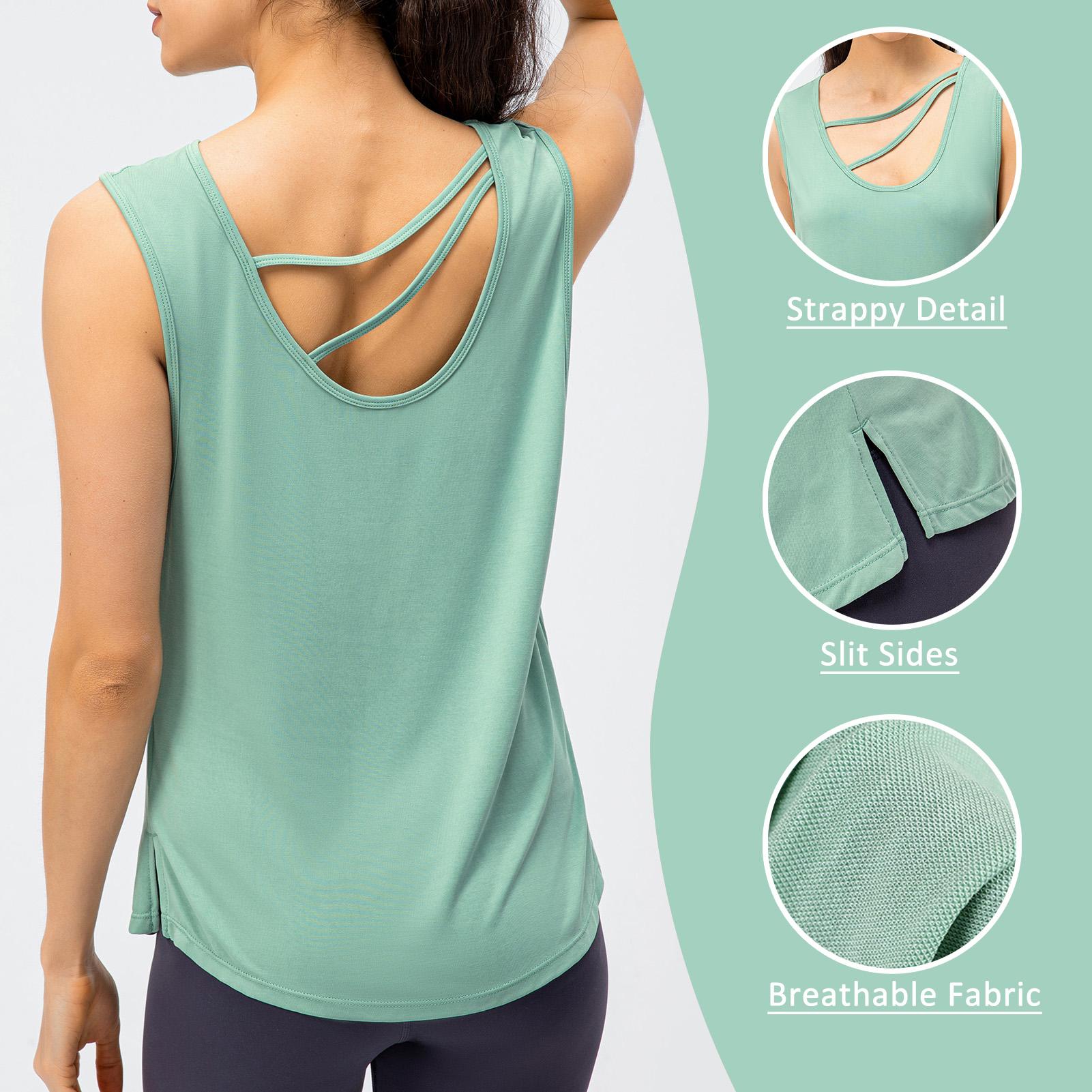 Áo thun nữ không tay thể thao Tank top, khô nhanh có 2 dây ngang để đảm bảo chắc chắn khi chạy