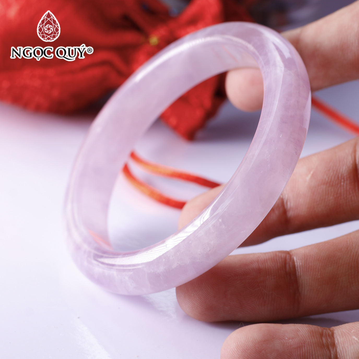 Vòng nguyên khối đá thạch anh tím lavender Ni54 mệnh hỏa. thổ - Ngọc Quý Gemstones
