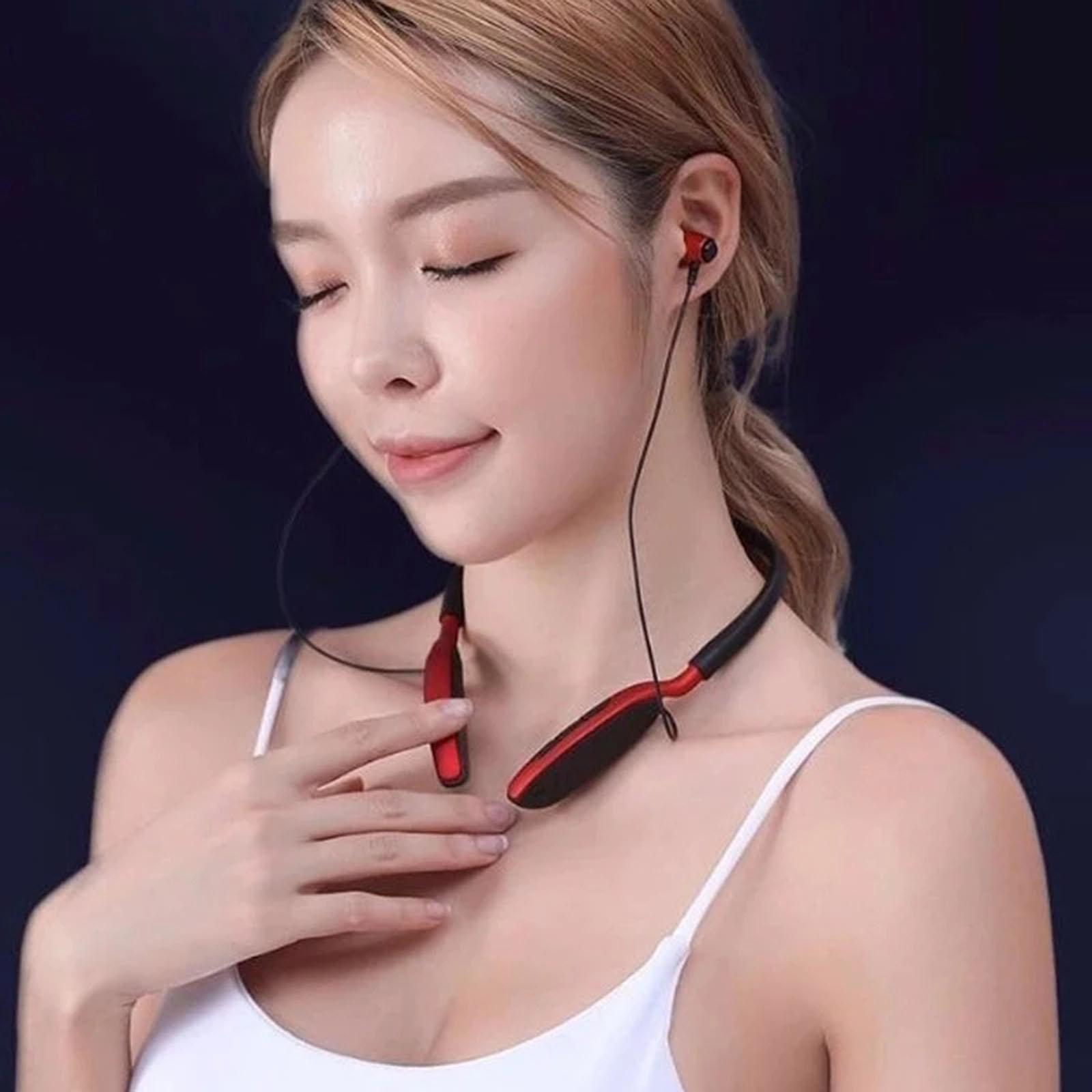 Bluetooth Headphones, V5.0 Wireless Neckband Headphones for Online Teaching, Headset Noise Cancelling with Mic
